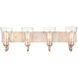 Natalie 4 Light 32 inch Modern Gold Vanity Light Wall Light